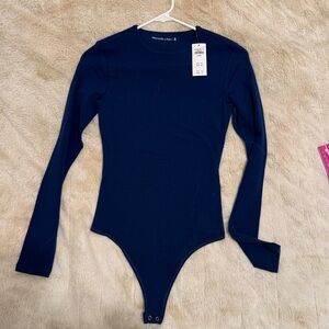 Abercrombie & Fitch Navy Long Sleeve Bodysuit